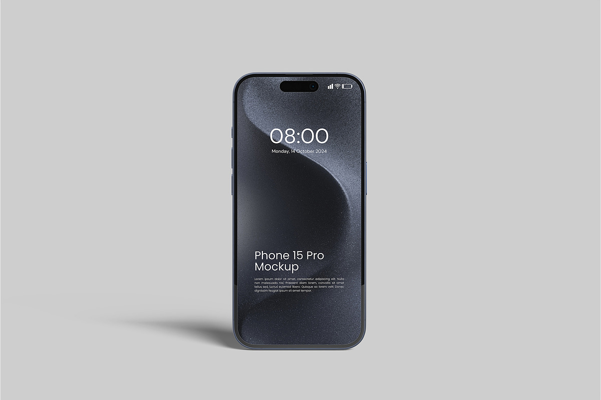 iPhone 15 Pro Mockup, an iPhone Mockup by Graphiculon (Photo 4 of 11)