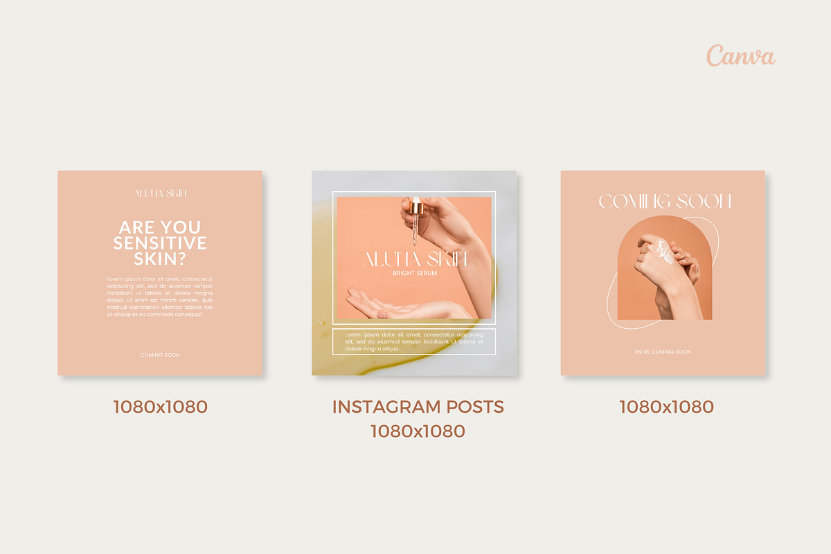 Skincare Canva Template, a Social Media Template by Moodwave Studio (Photo 3 of 10)