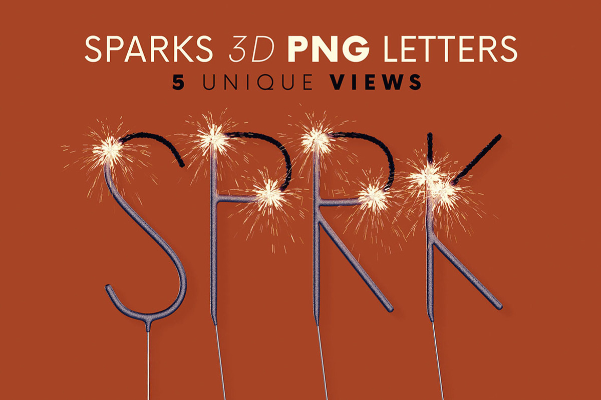Sparks - 3D Lettering, a Graphic by MIIM (Photo 1 of 9)
