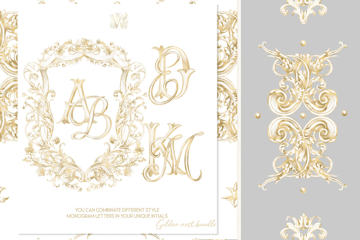 Gold Baroque crest frame png, a Decorative Illustration by WonderWonder (Photo 9 of 13)