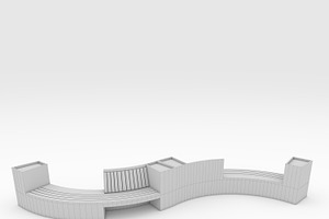 3D Model Bench Park 8