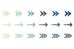 Colorful Arrow Digital Icon Set, a Solid Icon by Vector Creator