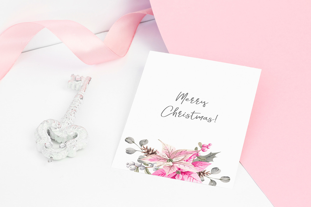 Winter Pink Flowers, an Illustration by YuliyaArtGarden (Photo 3 of 9)