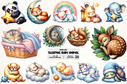 Sleeping Baby Animal Clipart, an Illustration by Pixels.Craft (Thumbnail 1 of 7)