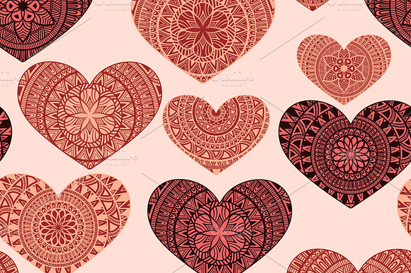 Vector Seamless Pattern With Hearts