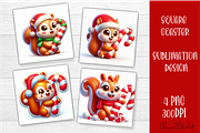 3D Christmas Coaster Sublimation, an Animal Illustration by ElenazlataArt (Thumbnail 5 of 9)