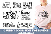 Funny Door Sign SVG Bundle, a Decorative Illustration by Libby Wishes (Thumbnail 1 of 3)