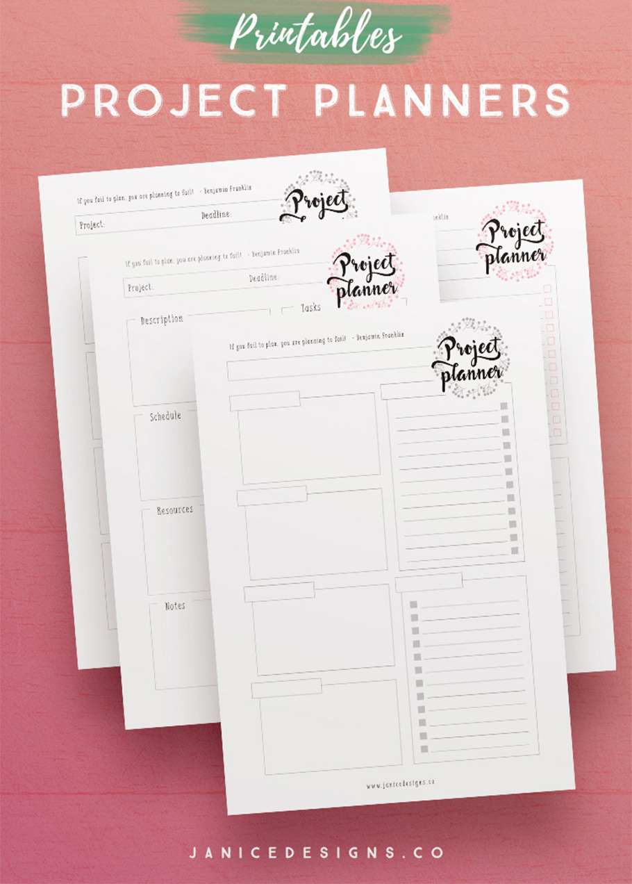 Project Planner Printables | Stationery Templates ~ Creative Market