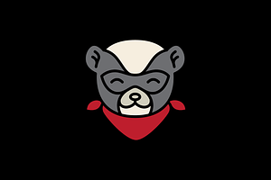 honey badger cute head cartoon logo, a Branding & Logo Template by devastd