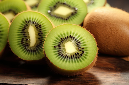 Kiwi fruit on wooden table, closeup., a Photo by Iftikhar Alam