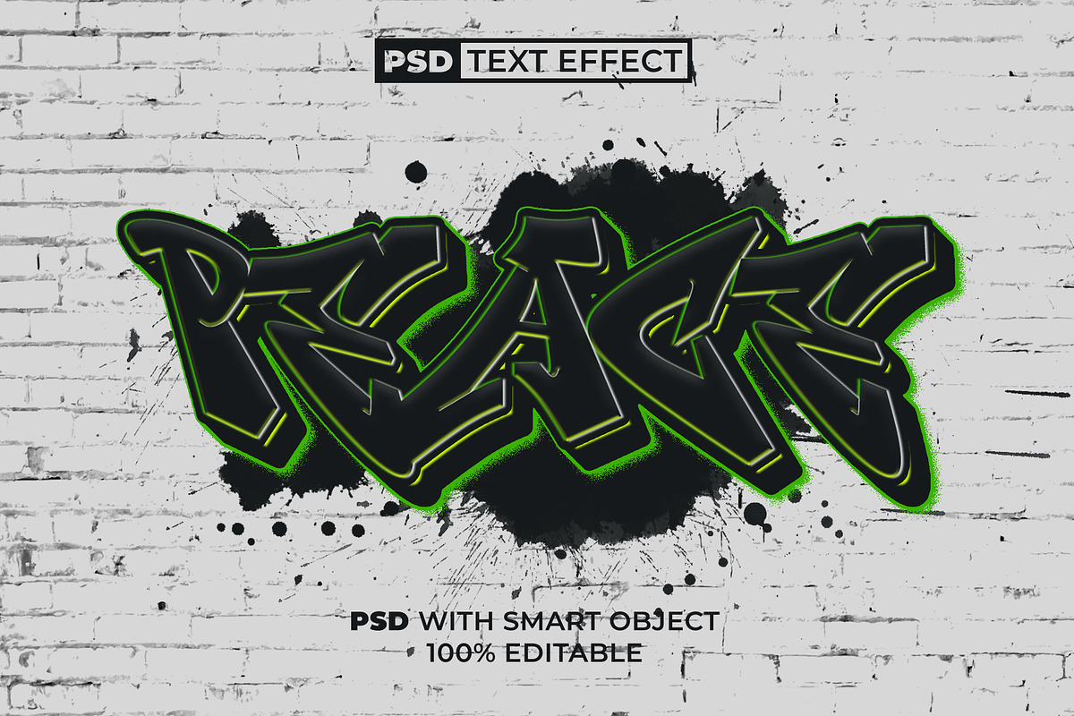 PSD Graffiti Text Effect Style, a Layer Style Add-On by Mockmenot (Photo 1 of 2)