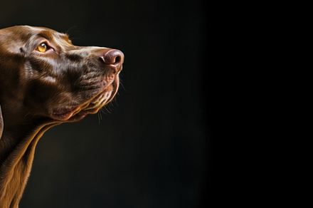 Close-up of a Brown Weimaraner's