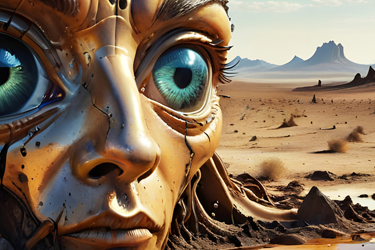 Alien in the Desert, a Person Illustration by Sharon Schwalbe (Photo 2 of 4)