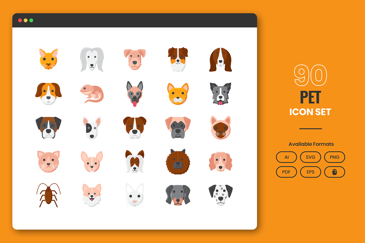Pet Essentials Icon Set, a Solid Icon by Flat Icons (Photo 1 of 7)