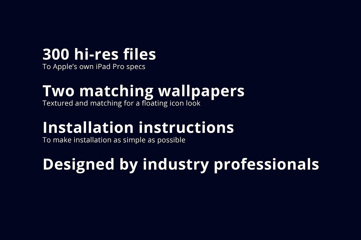 300 Dark Navy Minimal iOS Icon Pack, an Icon by A Good Design Studio (Photo 5 of 5)