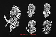 10 Bundle Dark Art Aztec God Warrior, an Illustration by Morspective (Thumbnail 5 of 7)