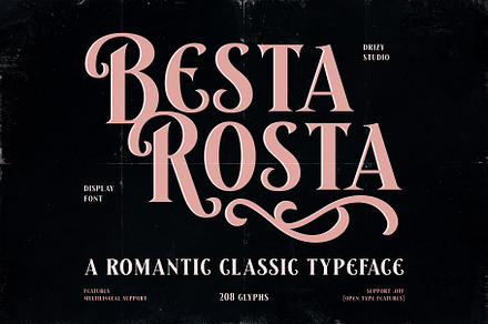Besta Rosta - Romantic Classic Font, a Serif Font by Drizy