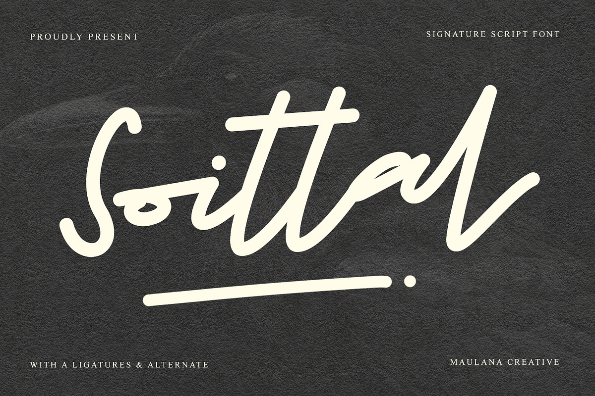 Soittal Signature Script Font, a Script Font by Maulana Creative (Photo 1 of 7)