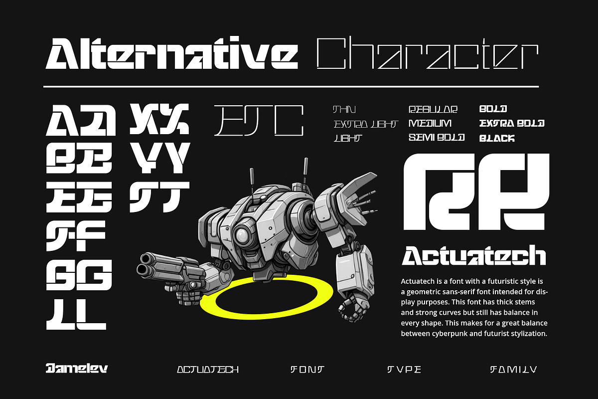 Actuatech Variable Font, a Sans Serif Font by Damelev (Photo 3 of 11)