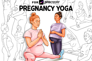 Procreate Yoga Pregnancy Stamp Brush