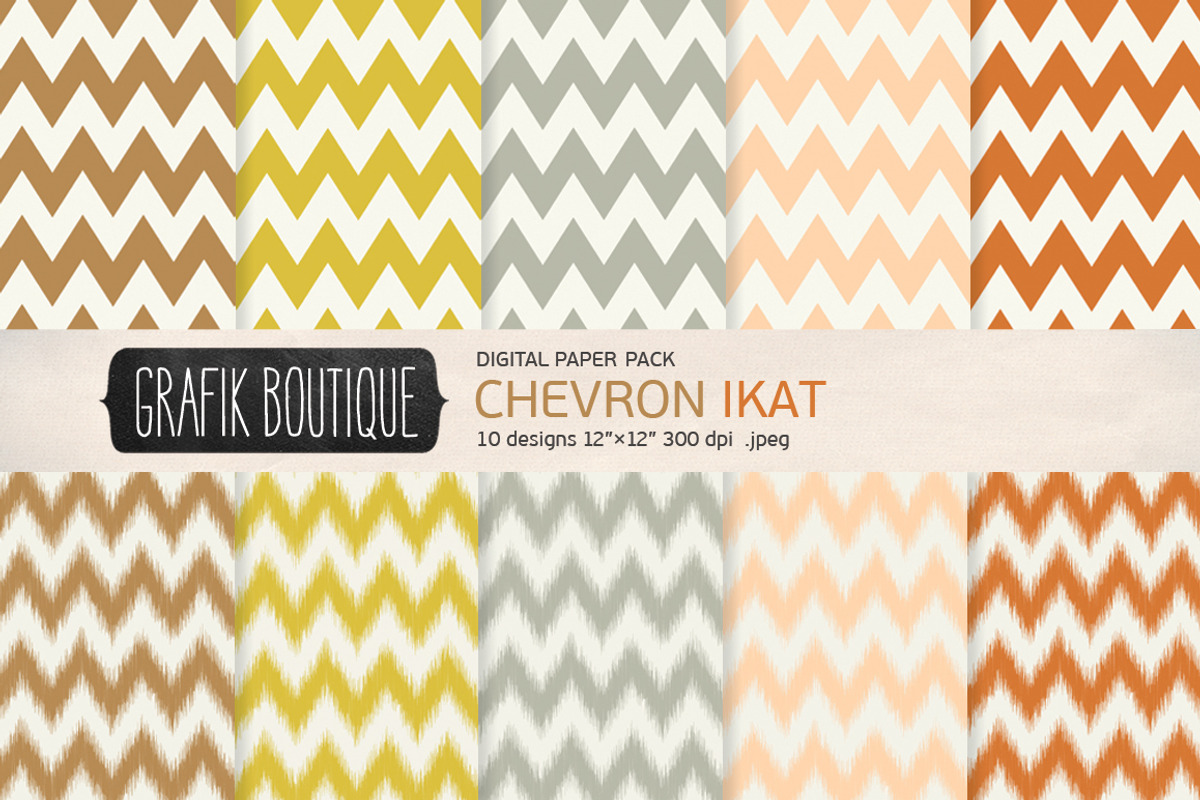 Chevron ikat digital papers