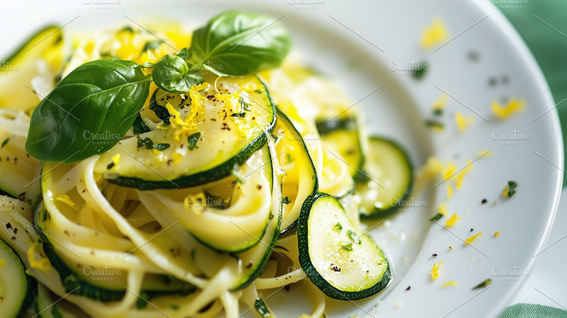 Summer pasta with zucchini and lemon, a Food & Drink Photo by MistyDay