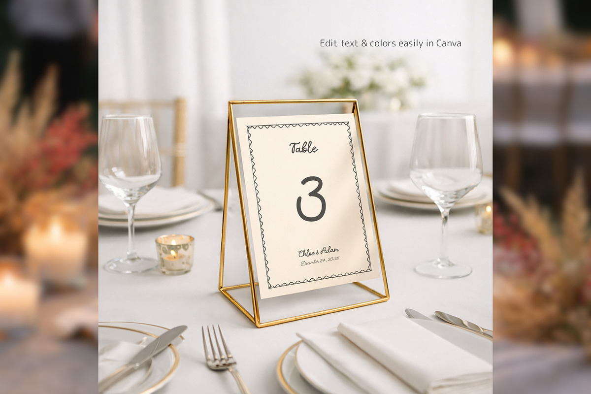 Wedding Table Numbers Canva bd003, a Card Template by TyphoonStudio (Photo 5 of 8)