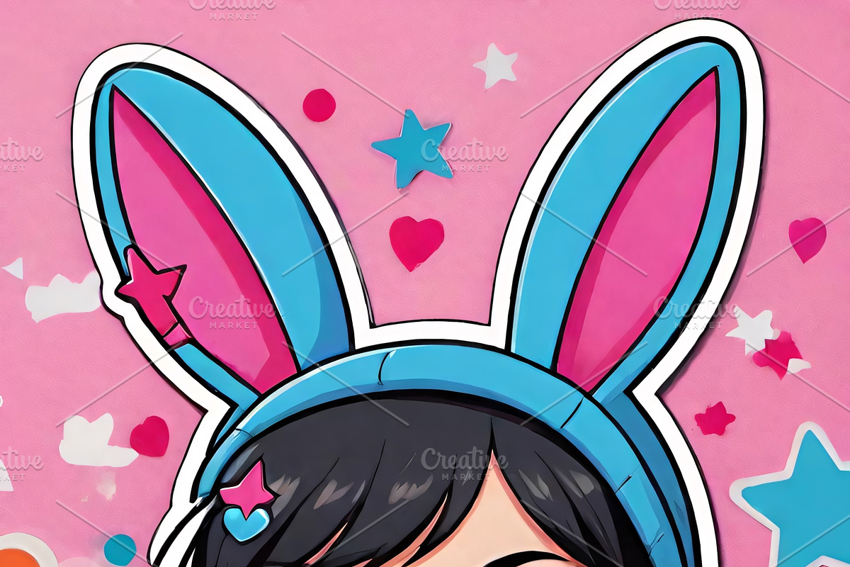 Kawaii Girl Stickers & Illustrations, an Illustration by ETARA by Mea Hau (Photo 12 of 16)