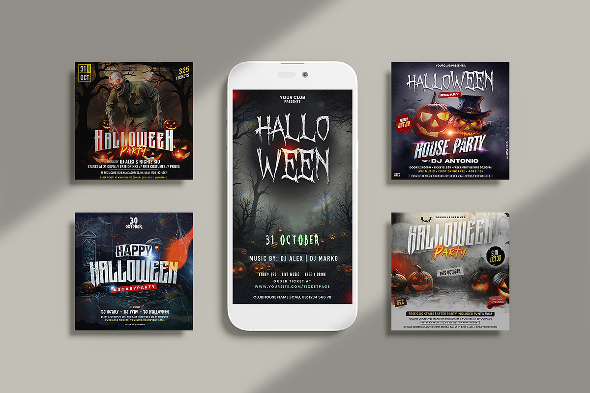 Bundle: 9 Halloween Banners (PSD), a Social Media Template by PixelsDesign (Photo 2 of 4)