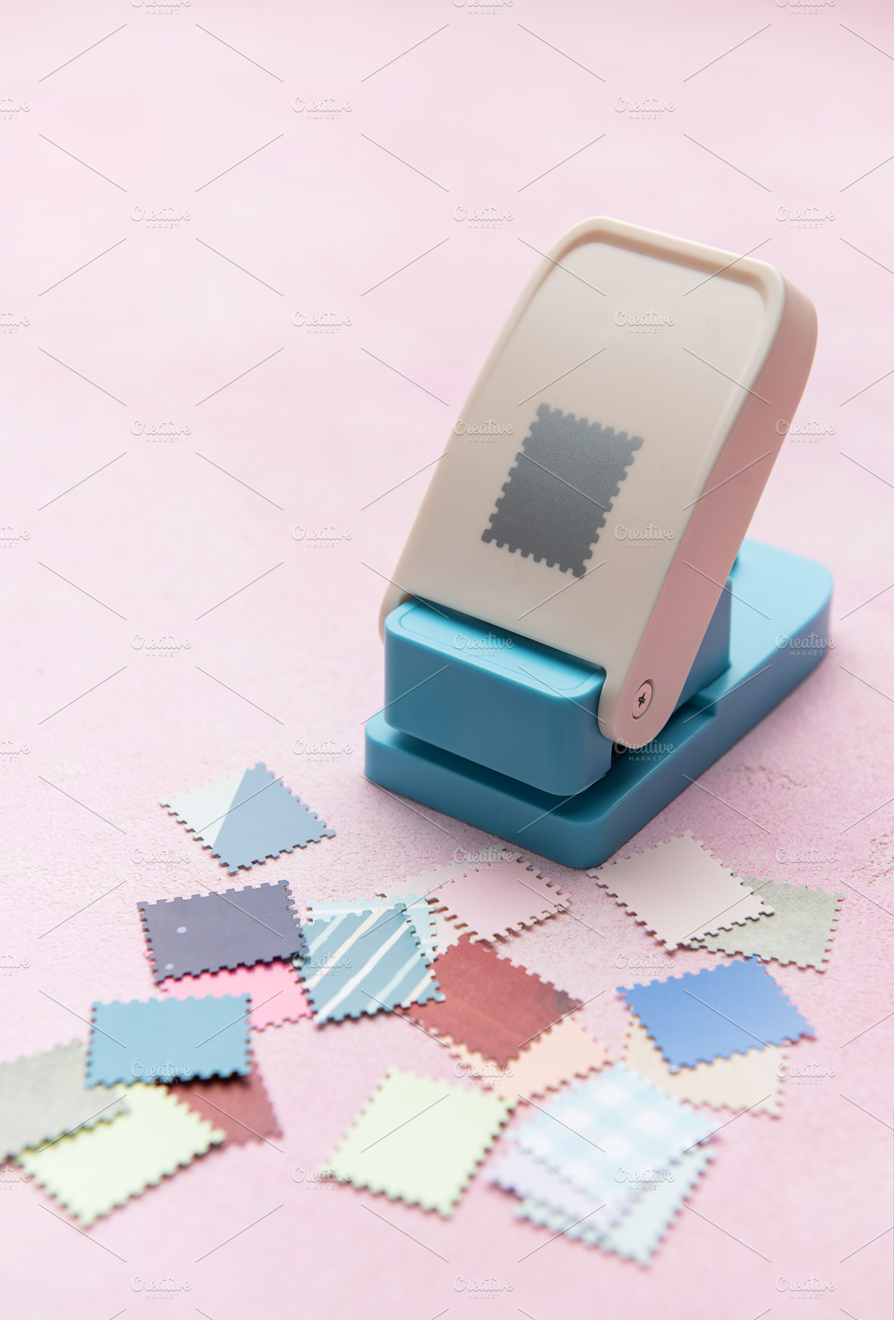 Crafting project making postage stamp edge paper shapes, an Arts & Entertainment Photo by Olena Rudo