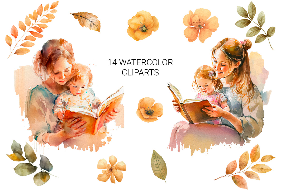 Mom & Baby. Watercolor collection, a Person Illustration by AlineArtStore (Photo 2 of 7)