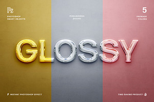 Glossy 3D Text Effects, a Layer Style Add-On by pixelbuddha.net