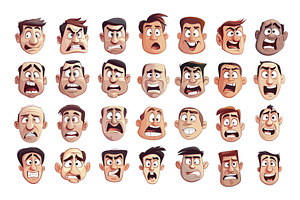 Worried frightened people avatars, a Person Illustration by Valerie Bodnar
