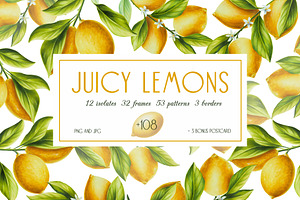 Lemons hand drawn clip art