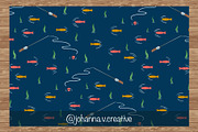 Fishing Adventure Surface Pattern, an Illustration by Johanna V. Creative (Thumbnail 2 of 4)