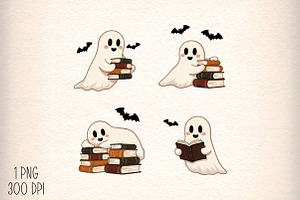Reading Ghost PNG, Halloween Book, an Illustration by Daily.Designs