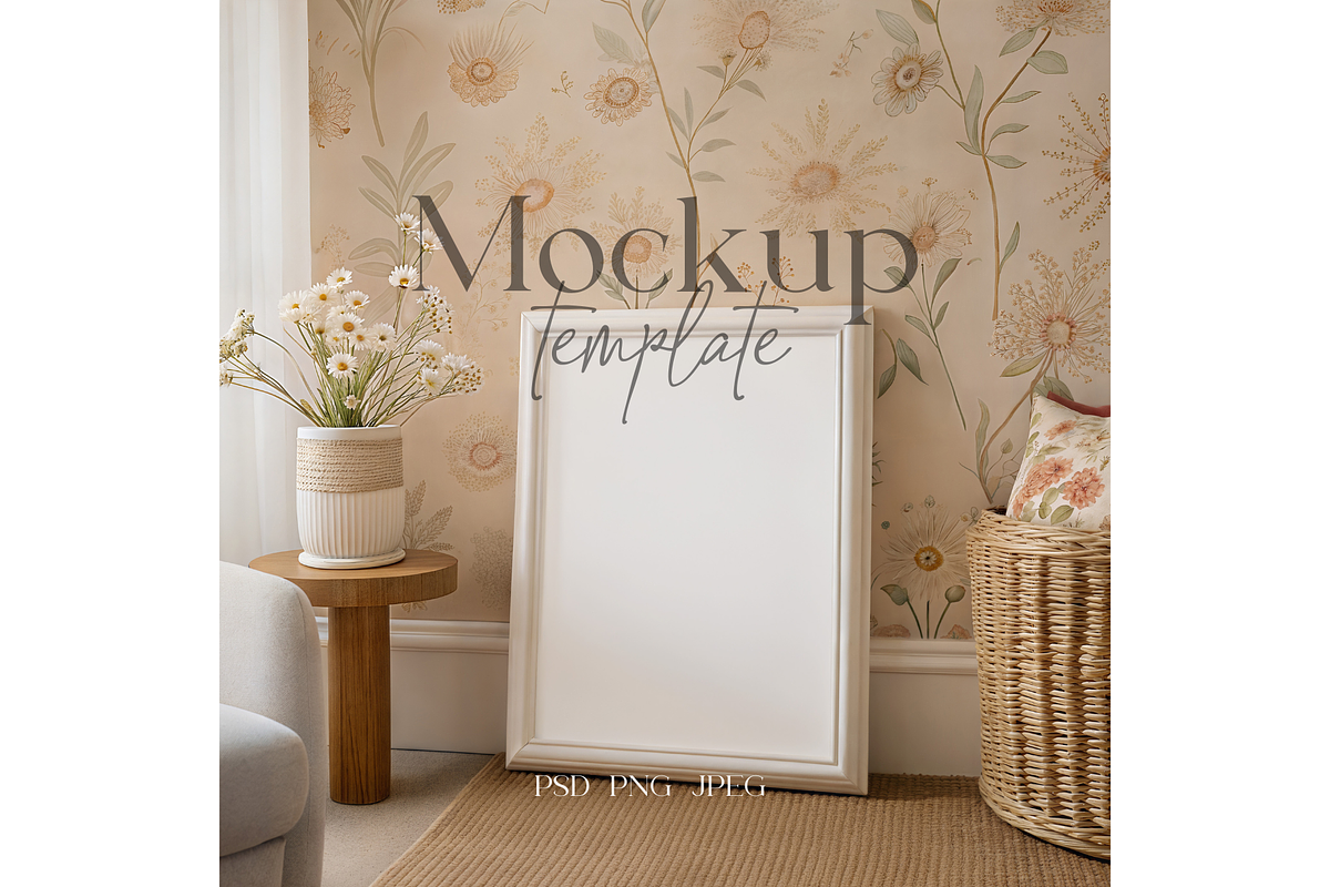 Floral Nursery Wall Frame Mockup, a Product Mockup by MockupWizard (Photo 1 of 5)
