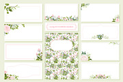 Watercolor Pink Roses Vector Set, a Decorative Illustration by FourLeafLover (Thumbnail 8 of 10)