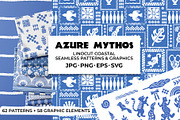 Linocut Coastal Patterns & Clipart, an Object Graphic by Sonulkaster (Thumbnail 1 of 11)