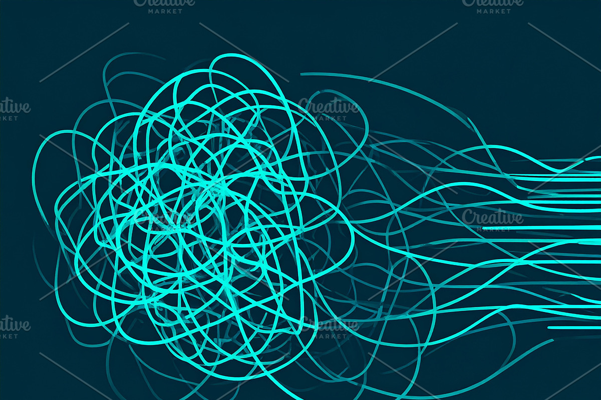 Tangled chaotic lines transitioning into straight parallel organ, a Background Graphic by DanFLCreativo