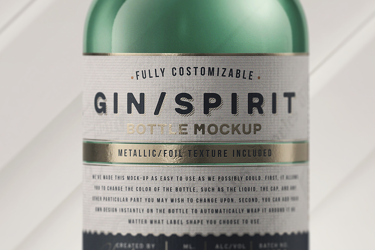 Gin Bottle Mockup V2, a Product Mockup by HexenDesigns (Photo 8 of 14)