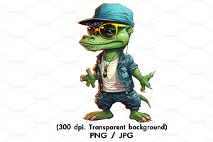 Green Crocodile Hip Hop Style.