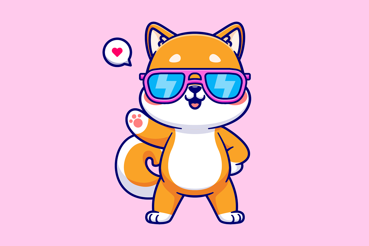 Cute Cool Shiba Inu Dog Wear Glasses, an Animal Illustration by Catalyst Labs