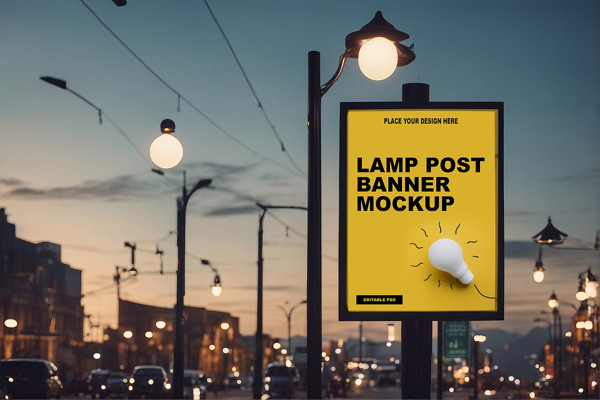 Lamp Post Banner Mockup, a Product Mockup by Designbuys (Photo 12 of 20)
