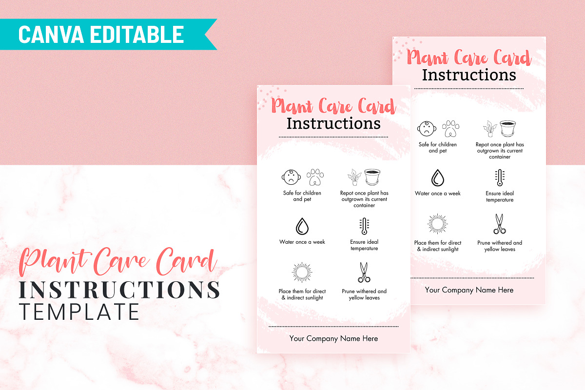 Plant Care Card Template, a Templates & Theme by Snapybiz (Photo 2 of 10)