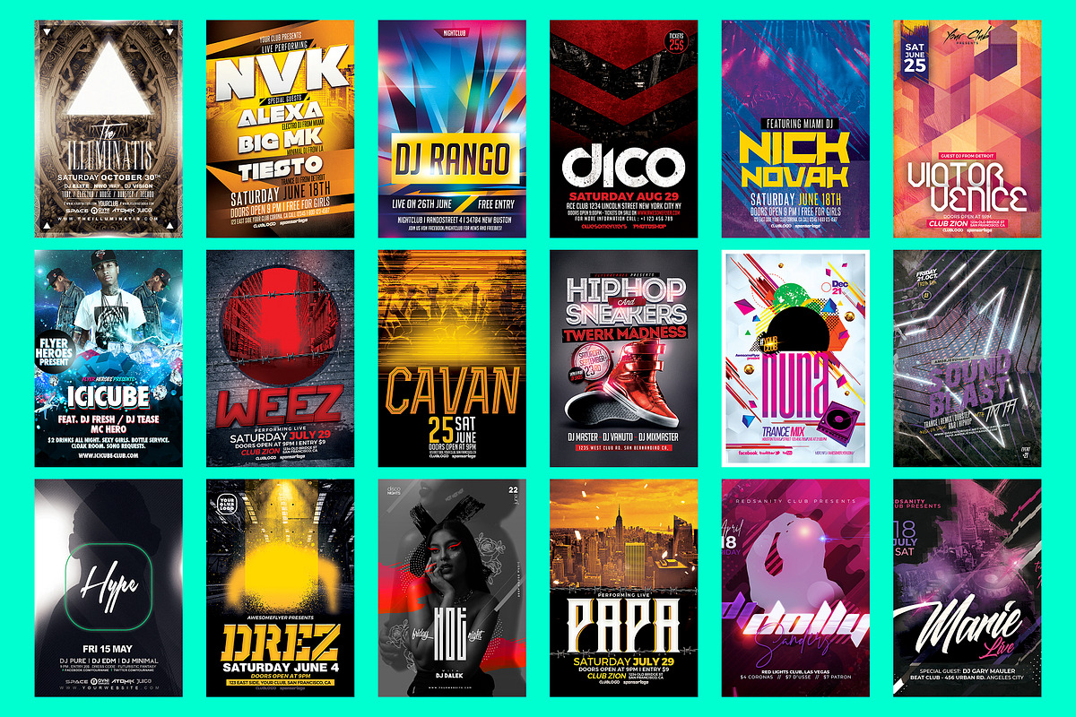 60 Music Flyer Bundle, a Design Template by PopotLane (Photo 4 of 5)