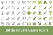 Battle Royale Video Game icons, an Outline Icon by Venomous Vector