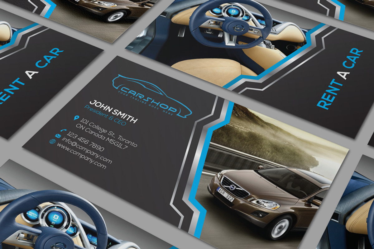Rent A Car Business Card, a Business Card Template by RQ Designs (Photo 3 of 8)