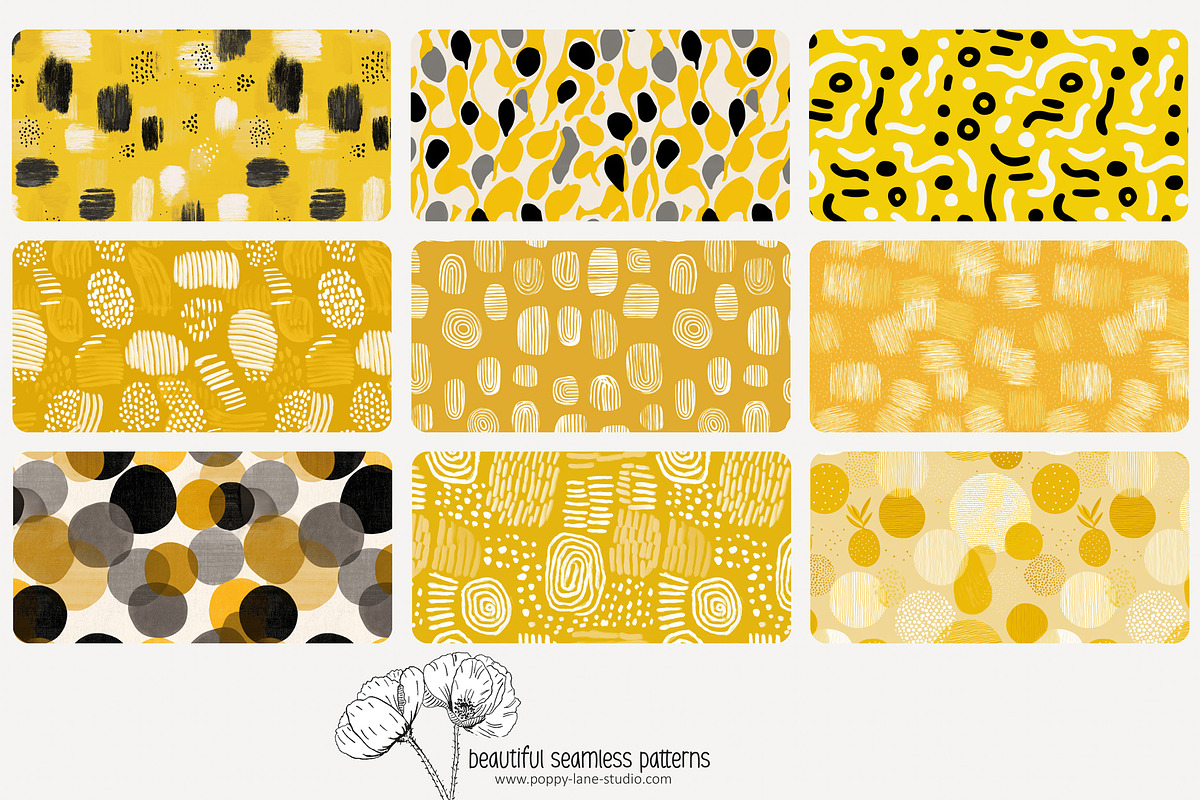 80 yellow geometric seamless pattern, a Pattern Graphic by Poppy Lane Studio (Photo 4 of 11)