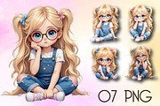 Quirky Cute Little Girl Clipart Png, an Illustration by RobertsArt (Thumbnail 1 of 5)